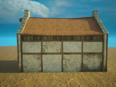 Medieval old House1-interior and exterior design Low-poly 3D model