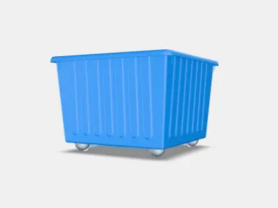 VESSLA Storage crate with castors 3D model