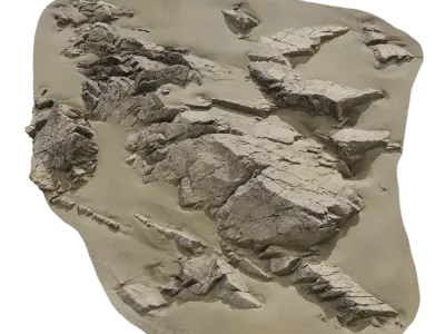  Medium Jagged Beach Rock Model 