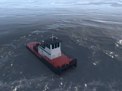 Tug Boat - Project R96  - USSR LowPoly Low-poly 3D model