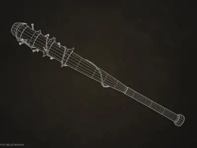 Post Apocalyptic melee weapon Low-poly 3D model