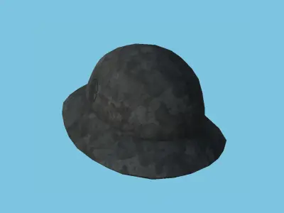 Black Camouflage Soldier Helmet - Character Fashion Design Low-poly 3D model