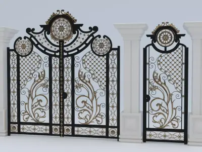 IRON DOOR - ENTRANCE Low-poly 3D model