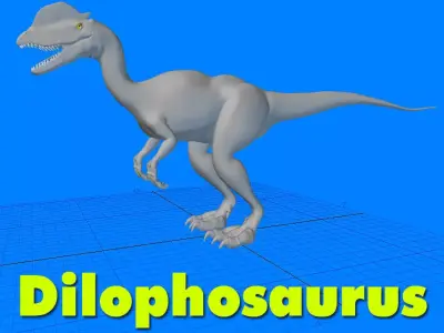 Dilophosaurus dinosaur 3D model purchase