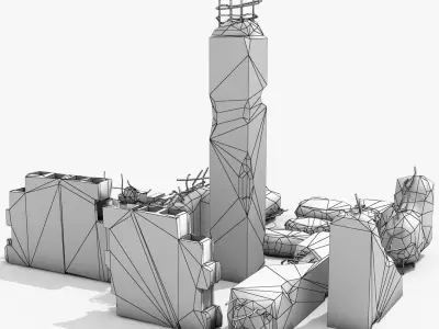 Concrete debris 3D model