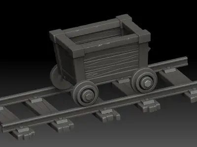 Stylized trolley 3D model