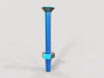 M5 Snake Eye Countersunk Bolts and nut 3D print model