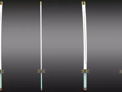 Demon Slayer Shinobu Kocho Stinger Nichirin Katana  Low-poly 3D model