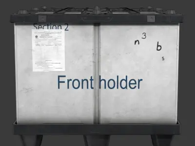 Military cargo container Low-poly 3D model