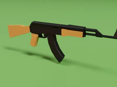 AK-47 Low Poly rifle Low-poly 3D model