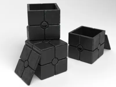 Star Wars black container crate 1-12 scale Blackseries 3D print model