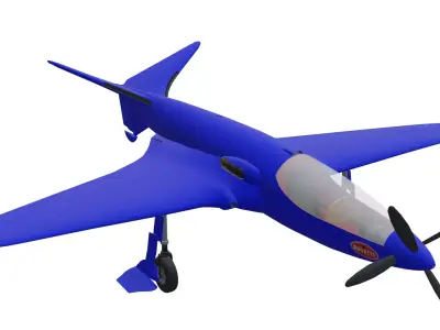 Bugatti Model 100P Low-poly 3D model