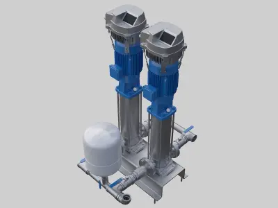 5SV Lowara pump set 3D model
