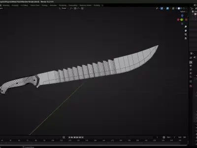 Action Machete Model Low-poly 3D model