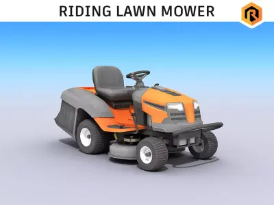 Riding Lawn Mower Low-poly 3D model