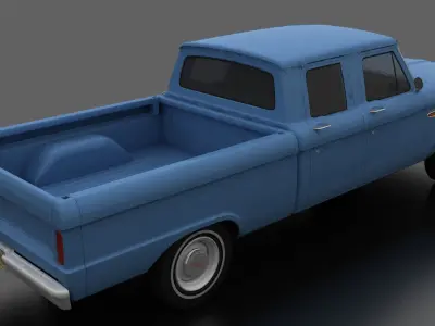 F-Series F-250 CrewCab Pickup 1965 Low-poly 3D model