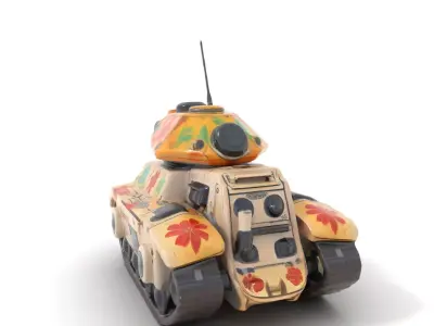 Floral Camouflage Tank Model Pack Low-poly 3D model