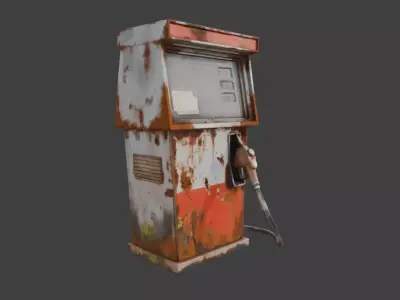 Rusty Modern Gas Station Pump Low-poly 3D model