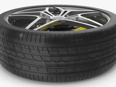 Sports Car Wheel 3D model by 3dmi