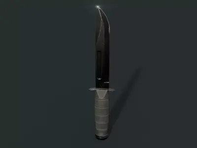 Kombat Knife Game Asset 3D model
