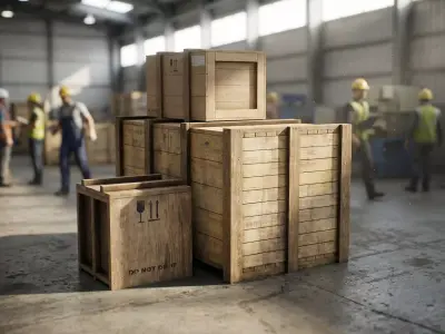 Wooden cargo boxes 3D Model Pack