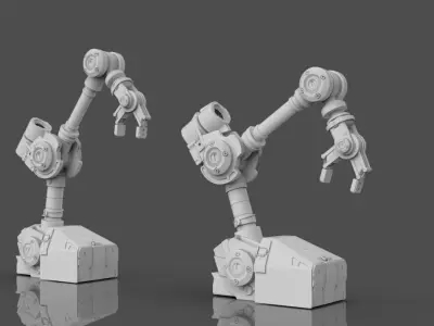 Industrial Robot Arm - 3-Untextured  3D model
