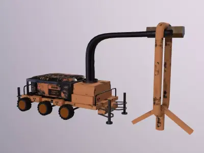 Space Mining Vehicle - Game Ready - PBR 3D model Low-poly 3D model