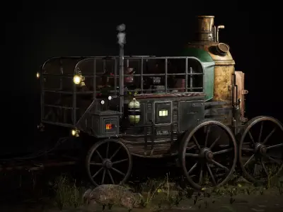 Carriage - PostApocalyptic  Low-poly 3D model
