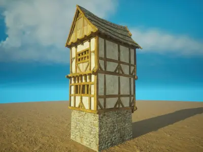 Medieval House9 - exterior design Low-poly 3D model