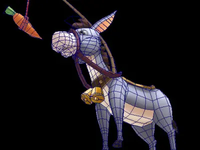 donkey lowpoly Low-poly 3D model