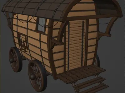 Old Horse-Carriage Free 3D model