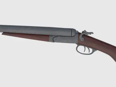 Colt 1877 Sawed Off Shotgun - Game Ready Low-poly 3D model