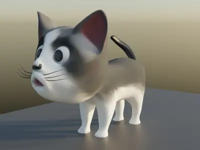 3D Cat Low-poly 3D model