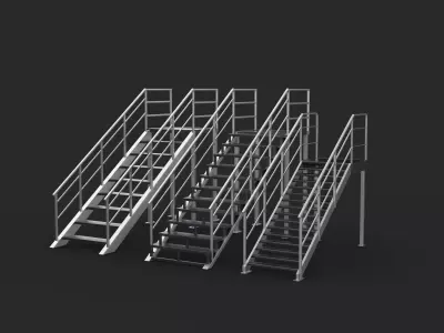 Premium Steel Stairs  3D model