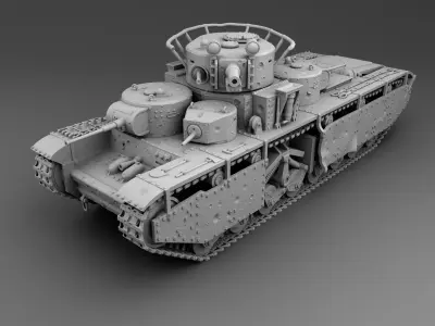 USSR tank T-35 3D print model