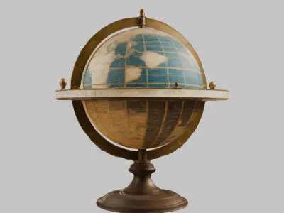 Antique World Globe - 3D Model Low-poly 3D model