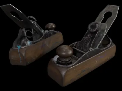 Jack-plane two planes Low-poly 3D model