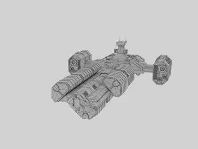 Cargo Spaceship Low Poly Low-poly 3D model