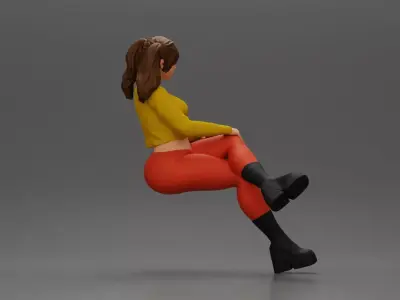 Stylish Woman Relaxing with Confident Poise 3D print model