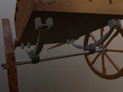 Freight cart Low-poly 3D model