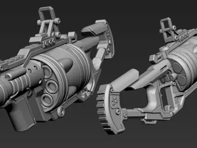 3D Printable Sci-Fi Weapon Part 9 3D model