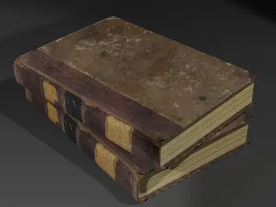 Book Set textured Low-poly 3D model