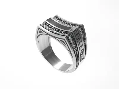 083 - Antique Gents Ring Oxidised 3D print model purchase