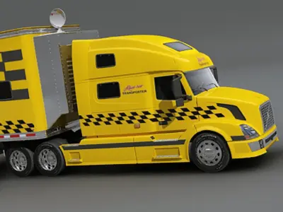 RACE CAR TRANSPORTER 02 3D model