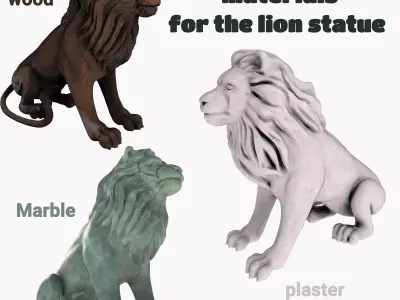 lion statue Low-poly 3D model purchase