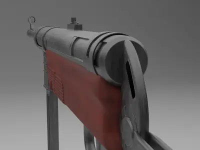 German machine gun Low-poly 3D model