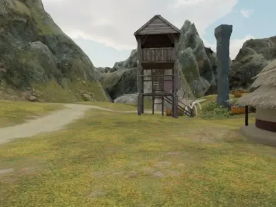 Viking Village Landscape 3D model