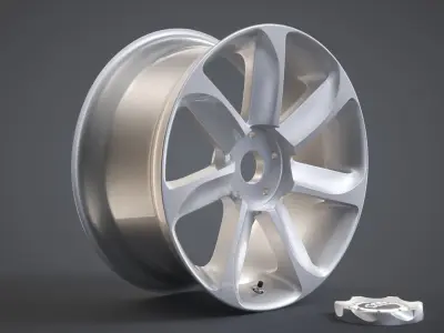 Audi TT Alloy Wheel PBR 3D model