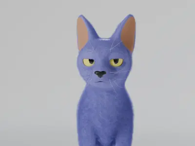 Animation ready fully rigged cat  3D model