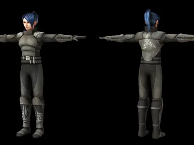 Warrior Low Poly Game Male Character  Low-poly 3D model